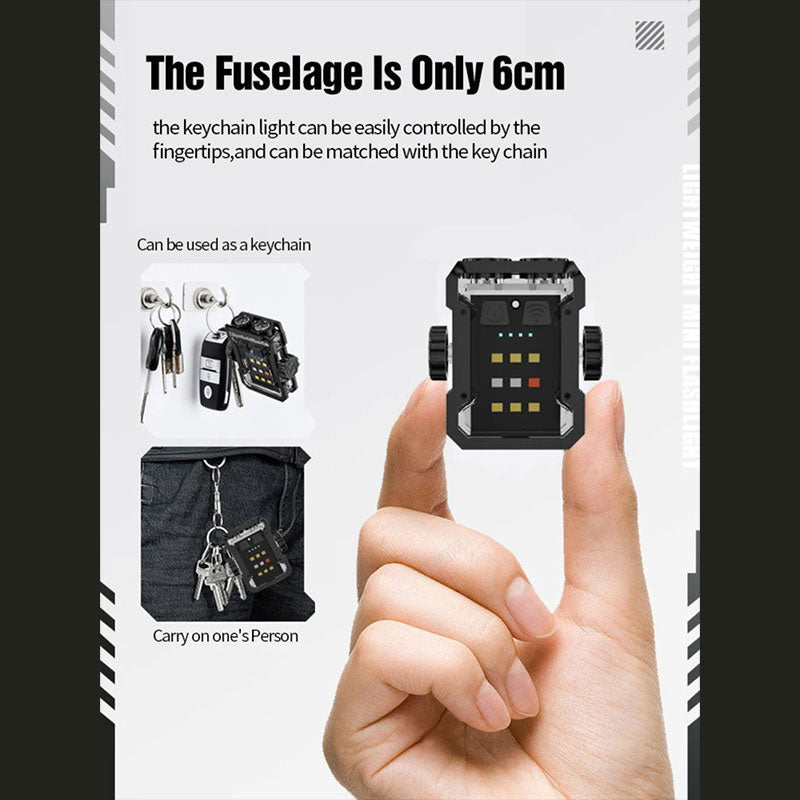 LED Portable Keychain Light 6 levels of Dimming Rechargeable