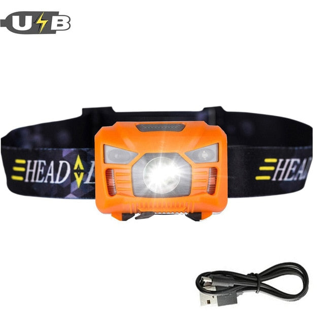LED rechargeable Headlamp With USB Charging
