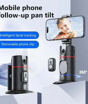 Auto Face Tracking Gimbal 360 Rotation Phone Holder Stabilizing Tripod
