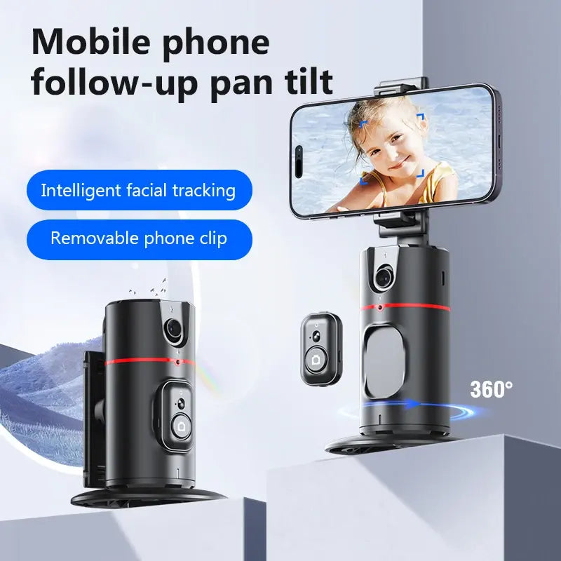Auto Face Tracking Gimbal 360 Rotation Phone Holder Stabilizing Tripod