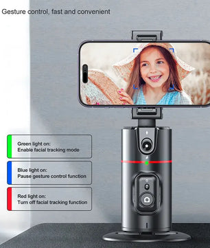 Auto Face Tracking Gimbal 360 Rotation Phone Holder Stabilizing Tripod