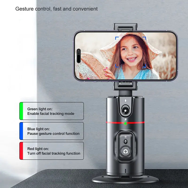 Auto Face Tracking Gimbal 360 Rotation Phone Holder Stabilizing Tripod