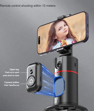 Auto Face Tracking Gimbal 360 Rotation Phone Holder Stabilizing Tripod