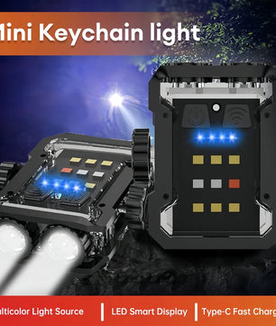 LED Portable Keychain Light 6 levels of Dimming Rechargeable