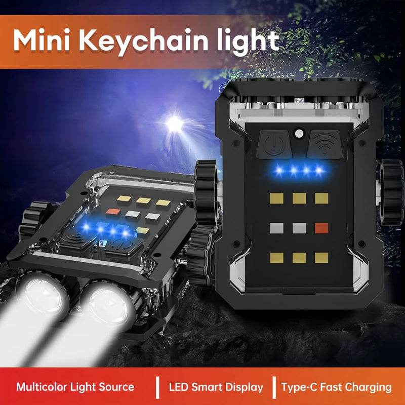LED Portable Keychain Light 6 levels of Dimming Rechargeable
