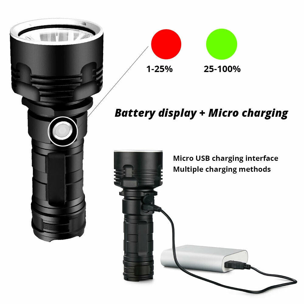 Strong Light Fixed Focus Flashlight USB Charging Outdoor Lighting Strong