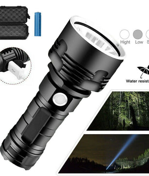 Strong Light Fixed Focus Flashlight USB Charging Outdoor Lighting Strong