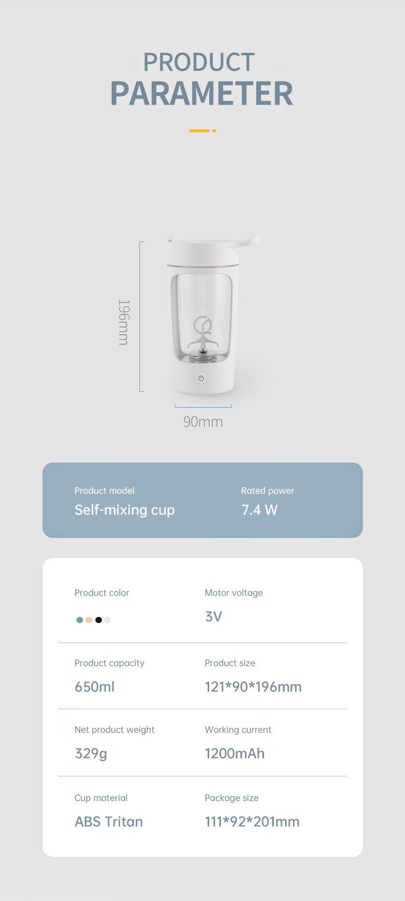 Portable smoothie blender USB rechargeable