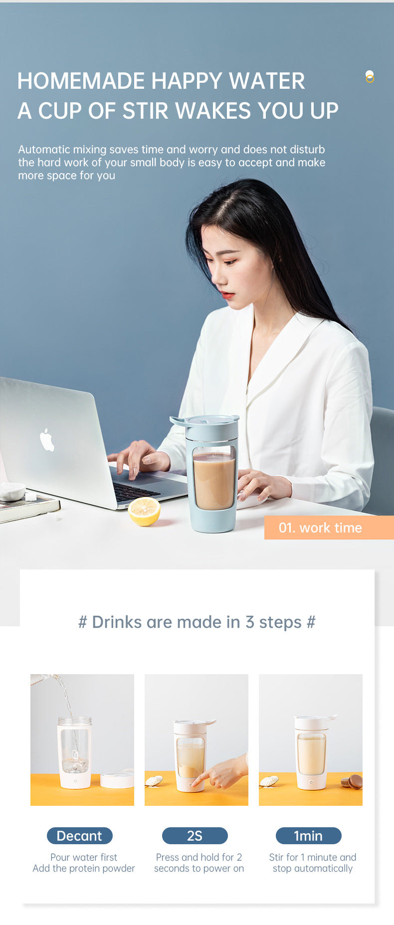 Portable smoothie blender USB rechargeable