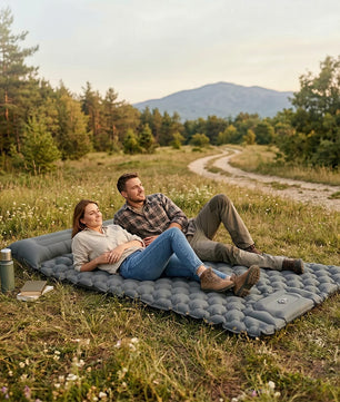 Ultralight Inflatable Sleeping Pad with Pillow - 1-2 Person Camping Mattress