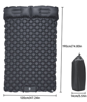 Ultralight Inflatable Sleeping Pad with Pillow - 1-2 Person Camping Mattress