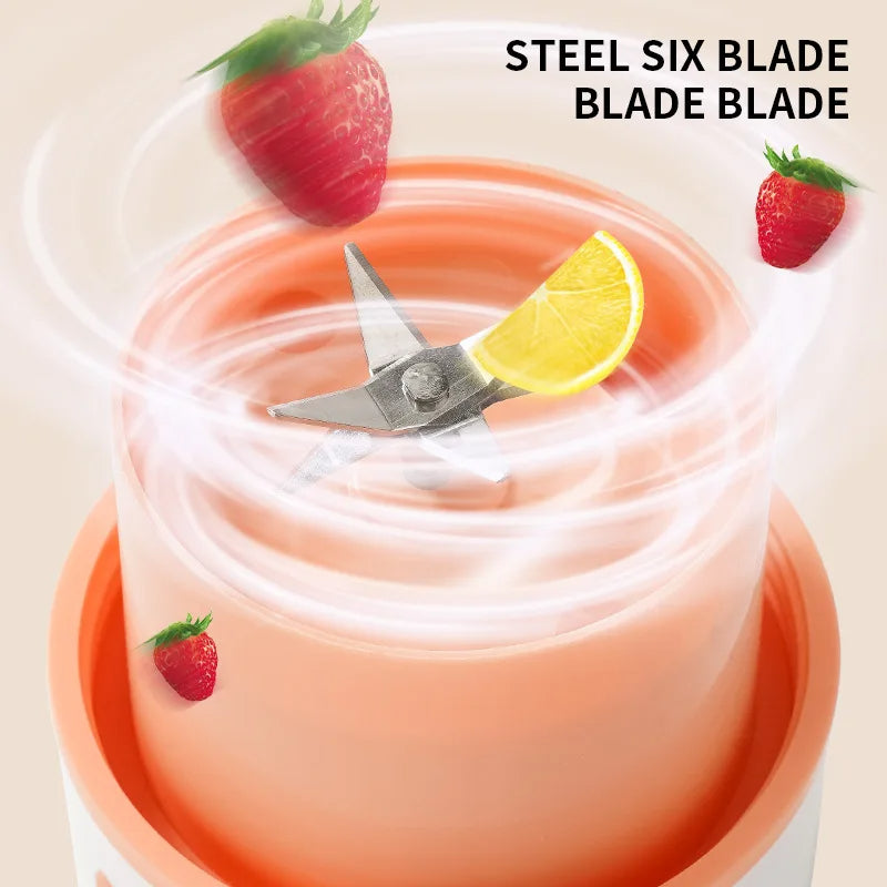 6 Blade Multifunction USB Fruit Mixers Juicers Portable Electric Juicer Blender Fruit Juicer Cup Food Milkshake