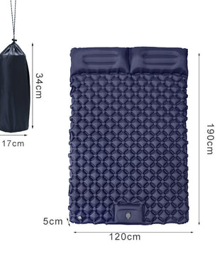 Ultralight Inflatable Sleeping Pad with Pillow - 1-2 Person Camping Mattress
