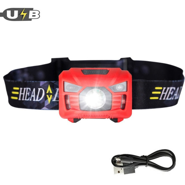 LED rechargeable Headlamp With USB Charging