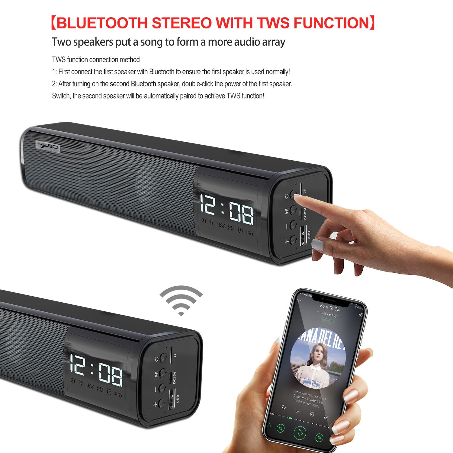 Bluetooth speaker long strip speaker