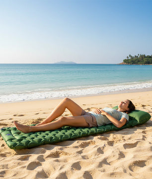 Ultralight Inflatable Sleeping Pad with Pillow - 1-2 Person Camping Mattress
